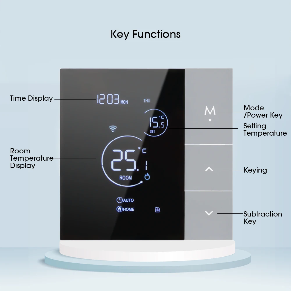 TUYA WiFi Thermostat Temperature Controller Water Electric Floor Heating TRV AC100V-240V 3A 16A Digital LCD Display Wall Mounted