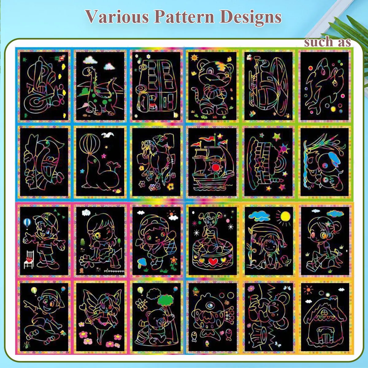 Al azar, 8/10 Uds. Por lote, arte mágico para rascar, almohadilla para garabatos, tarjetas de pintura, juguetes educativos para aprender a edades tempranas, juguetes de dibujo