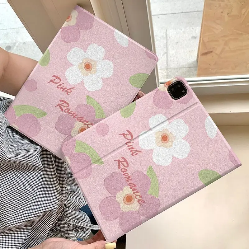 Pink Daisy Pencil Slot Funda Case for IPad 10.2 7/8/9 4/5th 10.9 10th IPad Mini6 8.3 Air3 10.5 Pro 11 2nd 3rd 4th IPad Air11/13