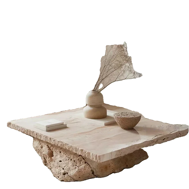 

Natural travertine coffee table medieval travertine square coffee table simple retro art stone table