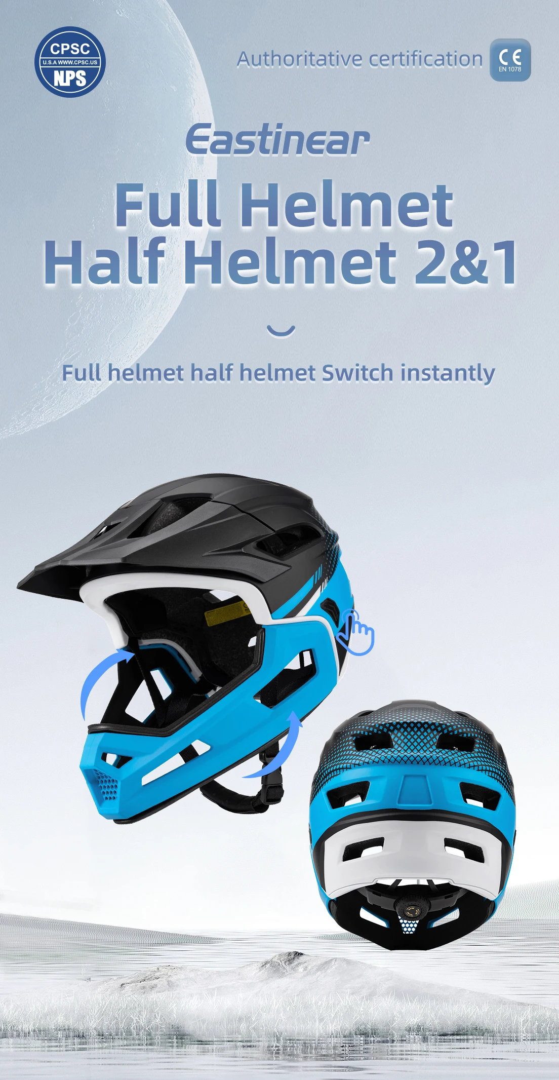 Eastinear Cross-Country Fahrradhelm mit Abnehmbarem Design, Leichter Atmungsaktiver Mountainbike-Helm für Geländefahrten – Detail 1