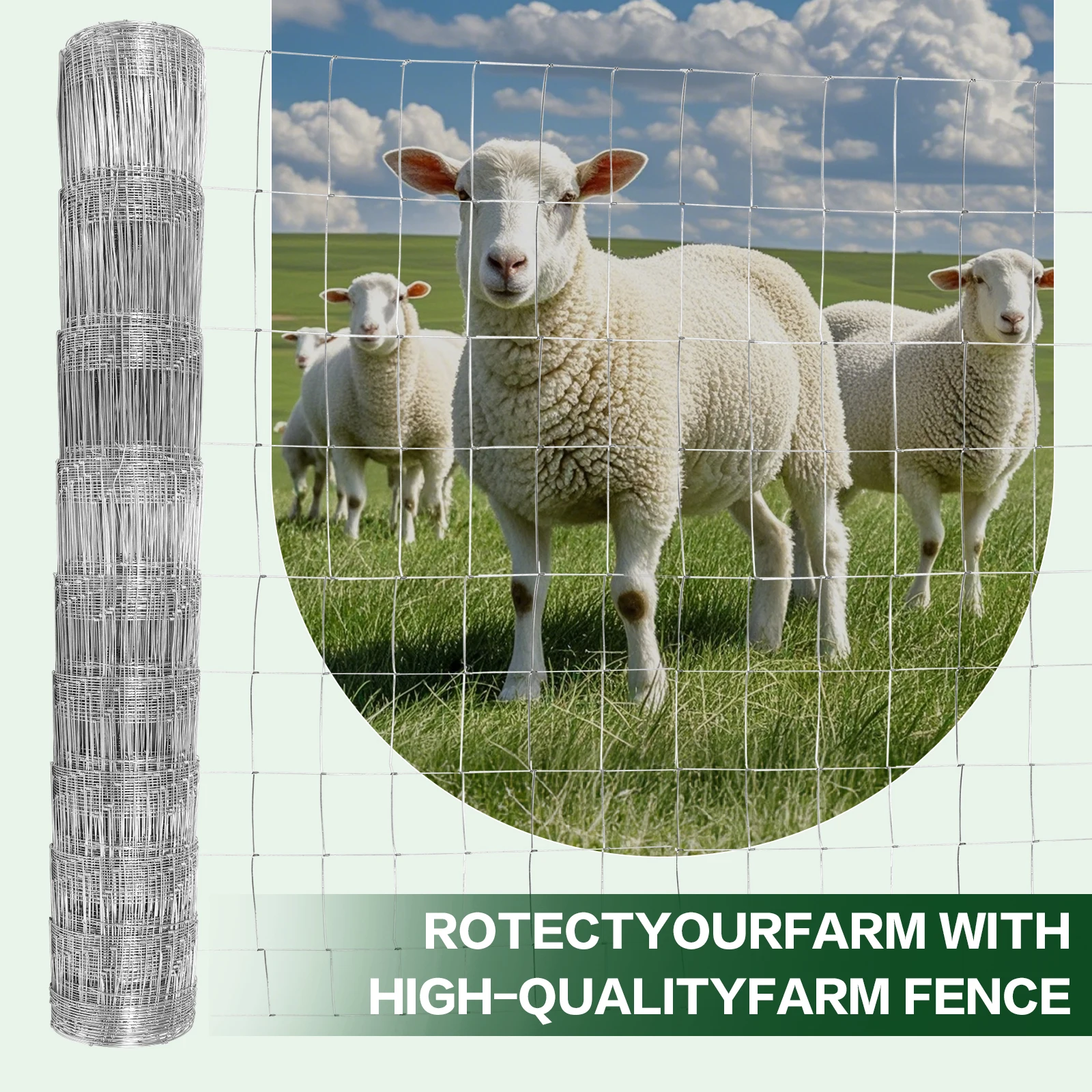 Galvanized Chicken Wire Mesh Roll Poultry Breeding Fence for Yard Garden and Animal Protection