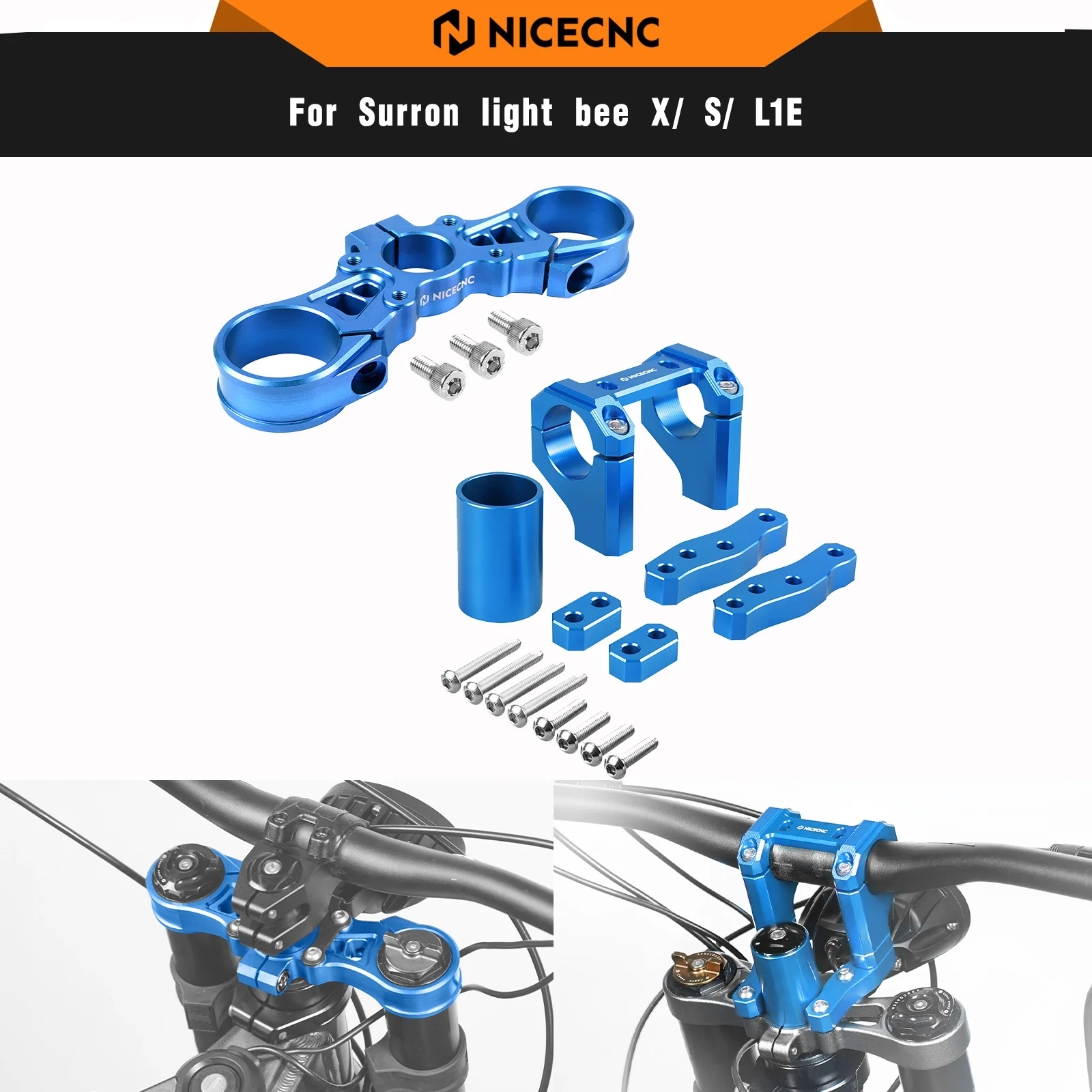 

NICECNC Upper Triple Clamp Top Link & Front Handlebar Bar Riser Mount Bracket For Surron light bee X light bee S Sur-ron Bike