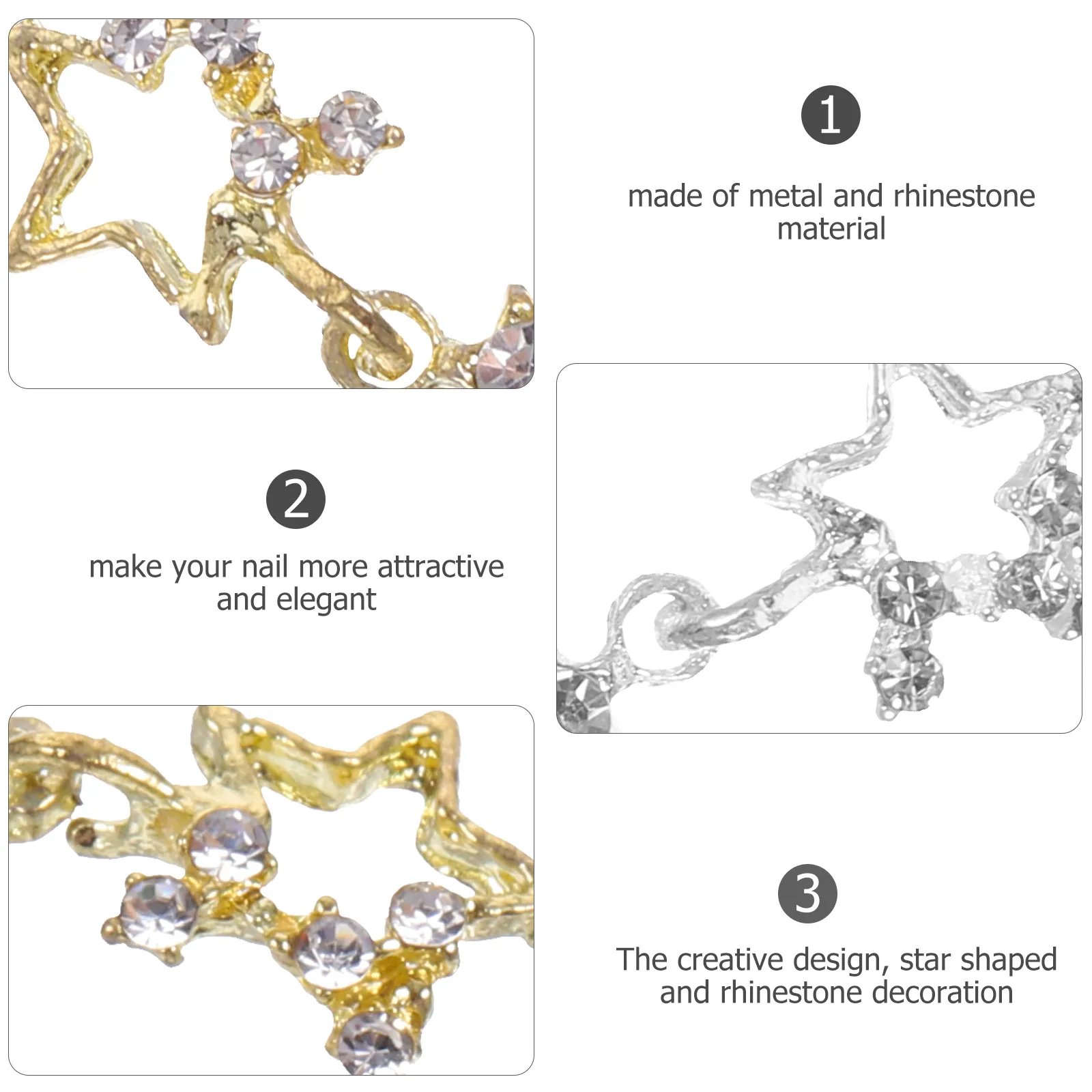 30 Stück Dekoration Strass Charms für Acryl Nagel Charms Metalllegierung DIY Acryl Nail Art Supplies