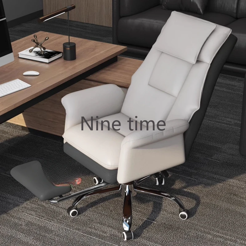 Office Chair With Leg Rest Ergonomic Comfy Vanity Chairs Living Room Dresser Relaxing Meeting Home Anime Gamer Pc Furniture