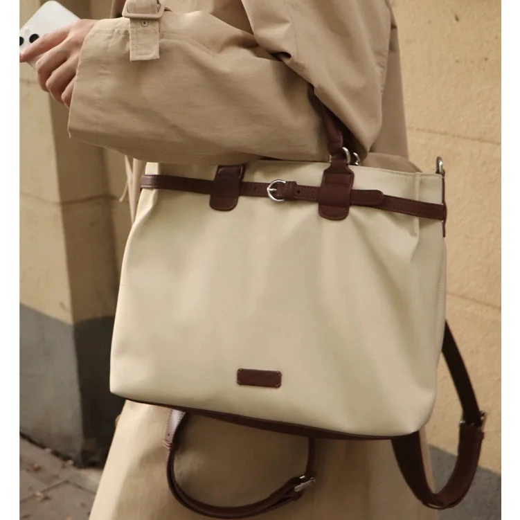 حقيبة ظهر للطلاب ذات سعة كبيرة من النايلون المقاوم للماء، تخزين كمبيوتر مقاس 13 بوصة، حقيبة حمل متعددة الوظائف بكتف واحد #2