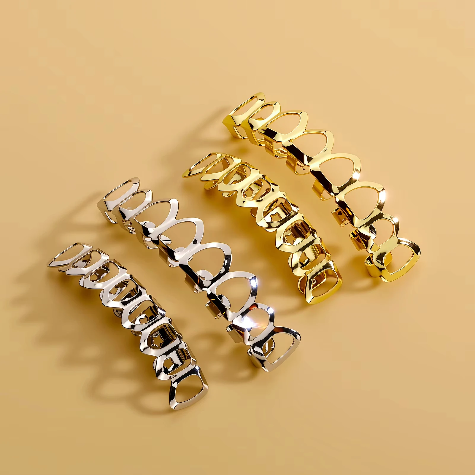 Hip Hop 8/8 Full Hollow Grillz Set for Unisex
