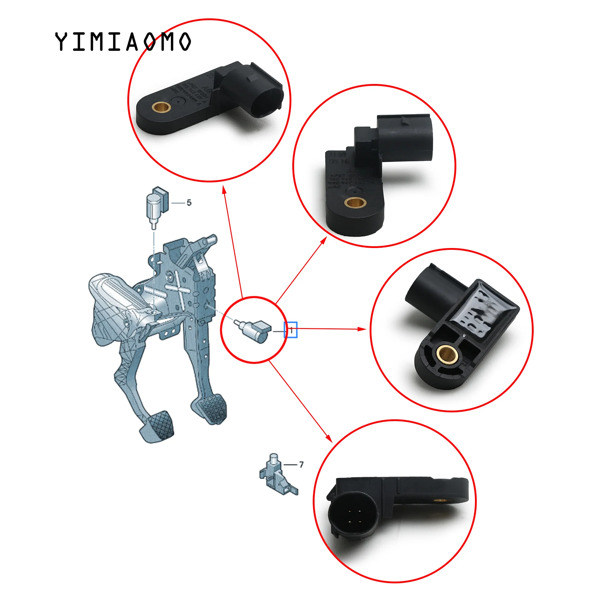 Car Brake Light Switch Sensor 1K0945459A For VW Touareg Tiguan Amarok Scirocco Audi TT Q3 A3 Seat Leon Altea Fabia Yeti