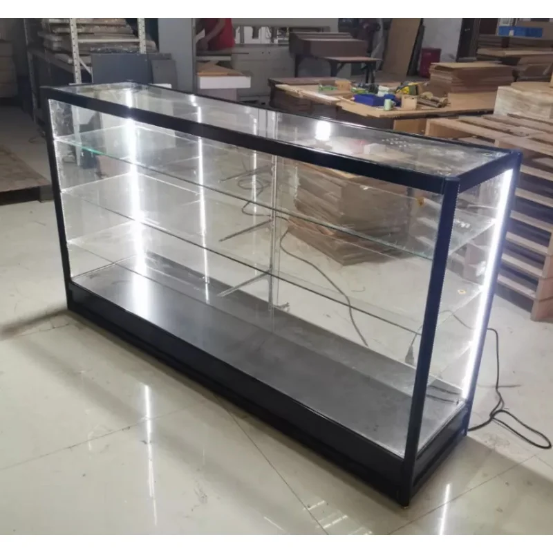 custom，6 Feet Glass Display Cabinet Full Vitrine Show Cases Retail Store Display Showcases for Smoke Shops Accessories