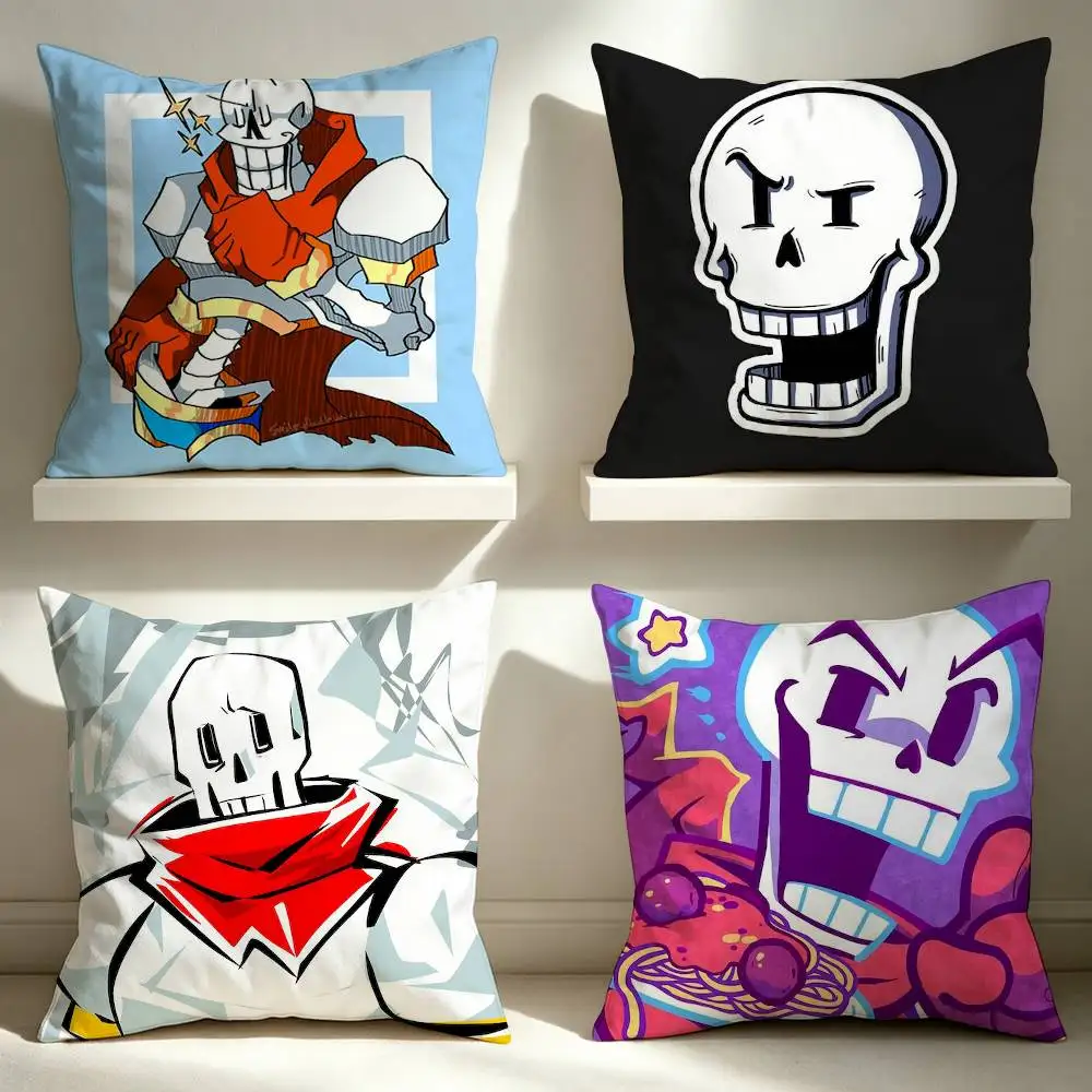U-Undertale Papyrus Reflective  Square Double-Sided Printed Pillow Case Sofa Cushion Cover Bedroom Bedside Decor