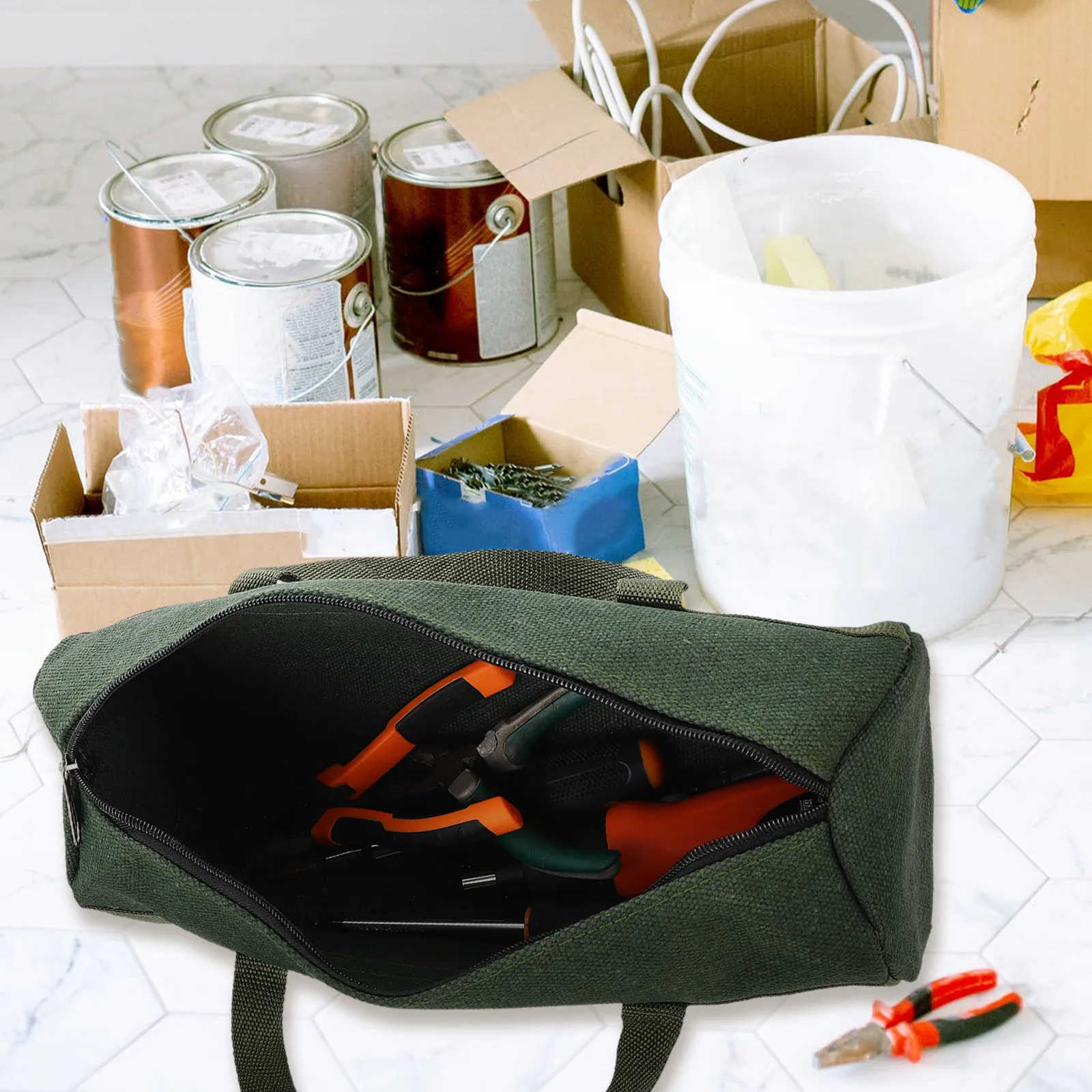 

Портативная многофункциональная водонепроницаемая сумка для инструментов с защитой от разрывов, на молнии, для хранения и переноски мелких инструментов для обслуживания и ремонта