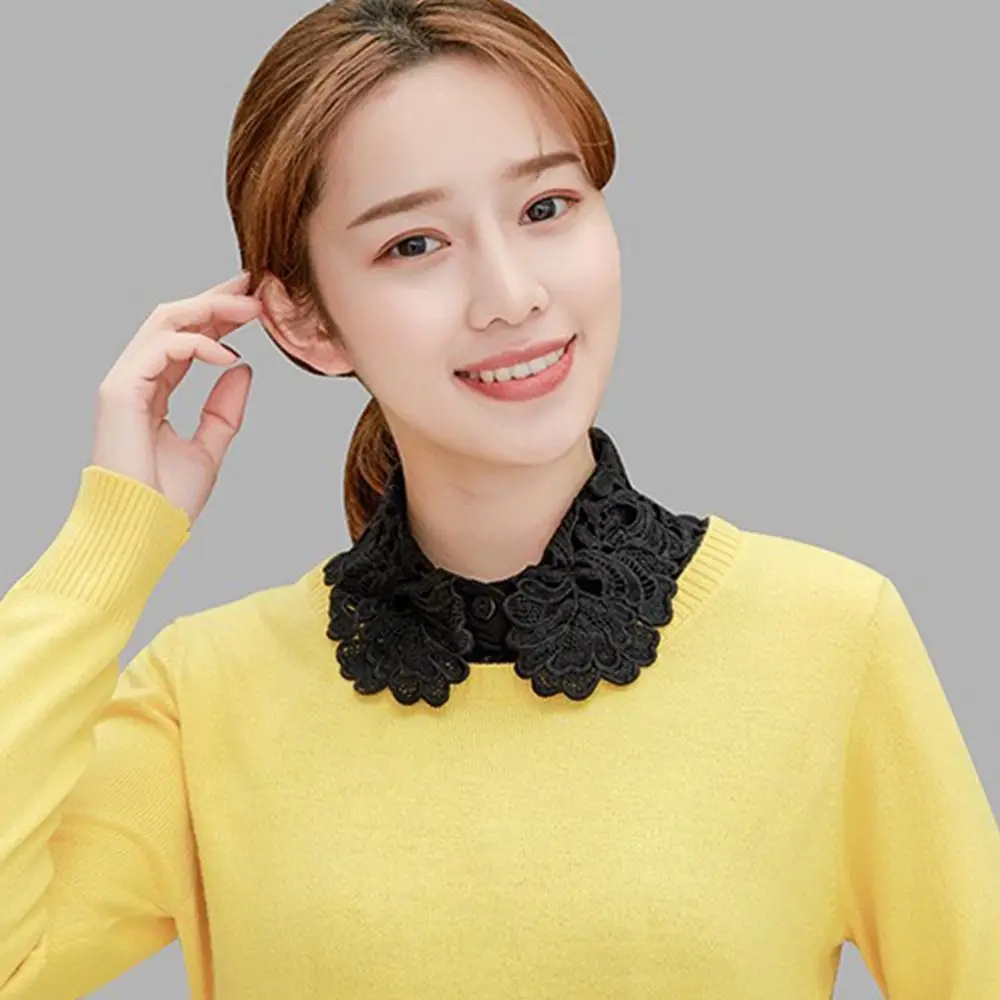 Lace Fake Collar Neckline Detachable DIY Neck Scarf Lapel Half Shirt Adjust Clothes Women Girls