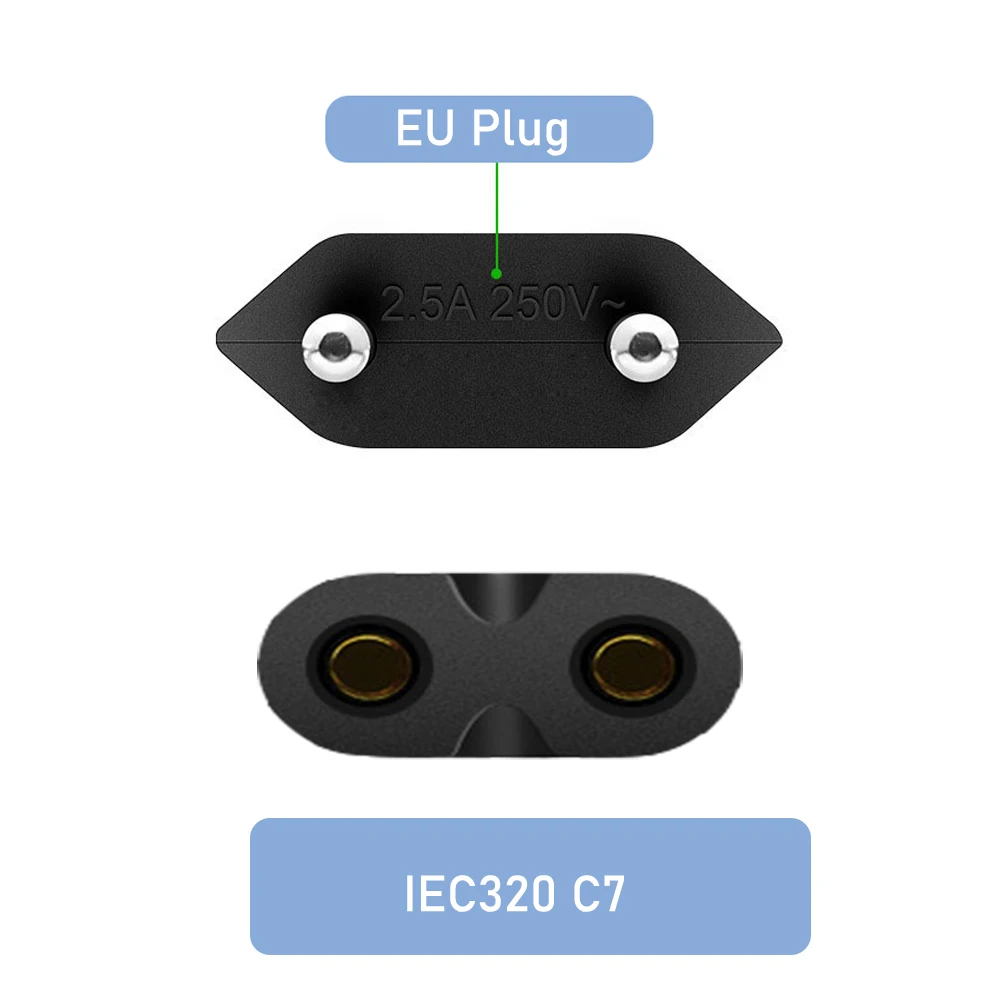 EU Power Power Cord Euro European EU AC Power Cable TV Power Led for Samsung TV Hisense TV PS5 PS4 Xbox Power Cord replacement image 2