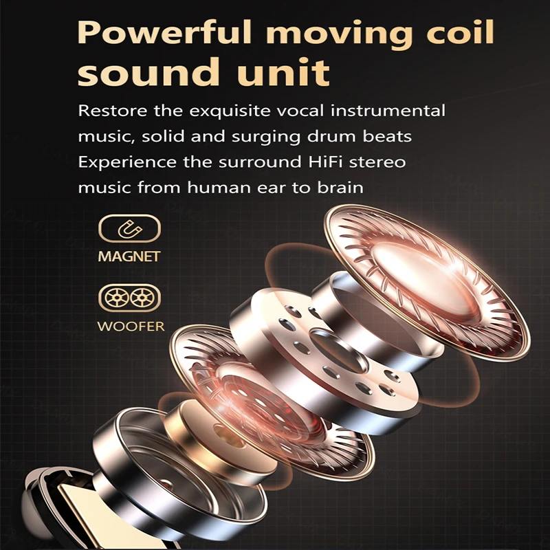 M19 Fones De Ouvido Sem Fio Bluetooth, Fones De Ouvido À Prova D' Água com Microfone, Fones De Ouvido Bluetooth 5.3, IPX5, HiFi