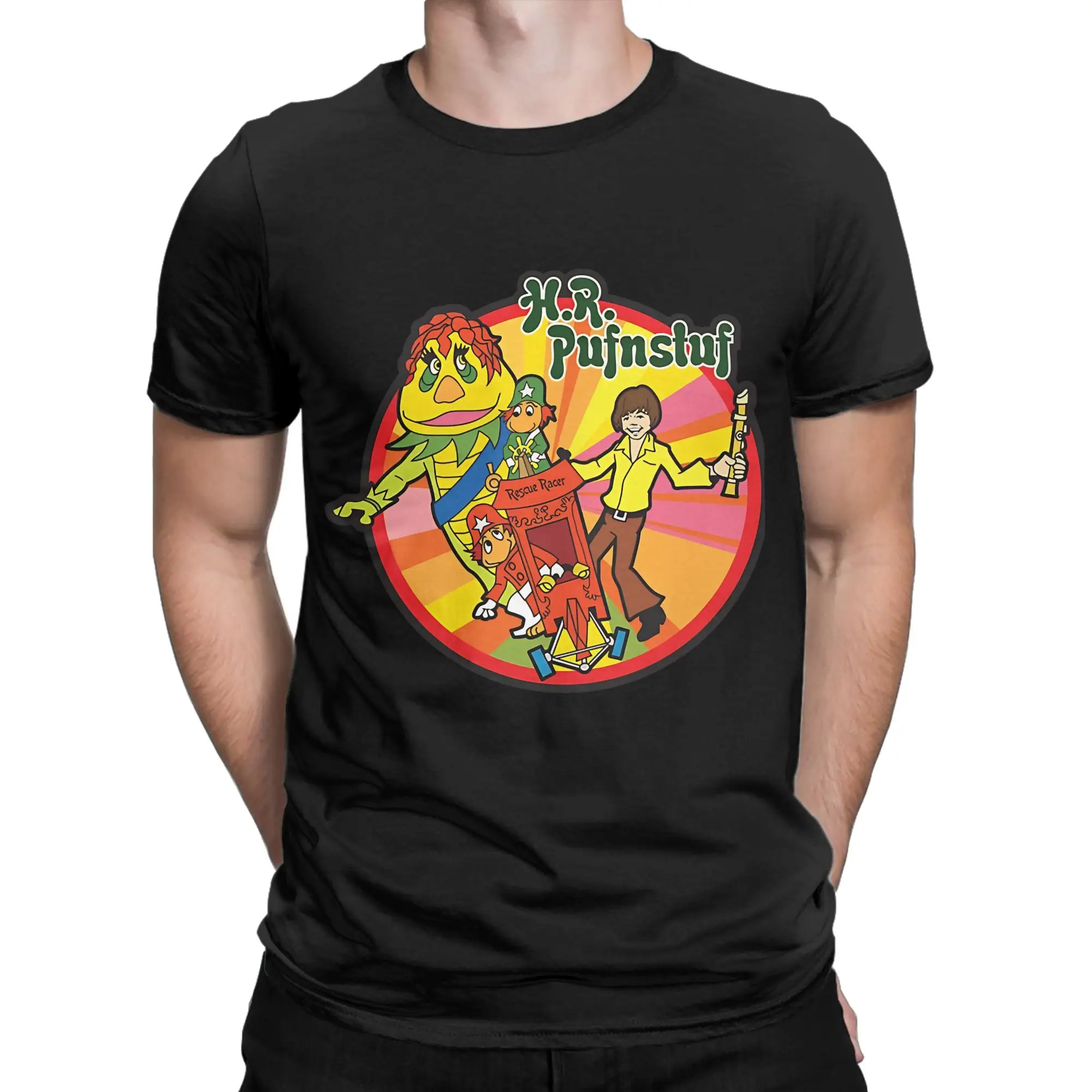 hHR Pufnstuf Rescue Racer   Classic Novelty 100% Cotton T-Shirt hHR Pufnstuf Tops Tees For Men