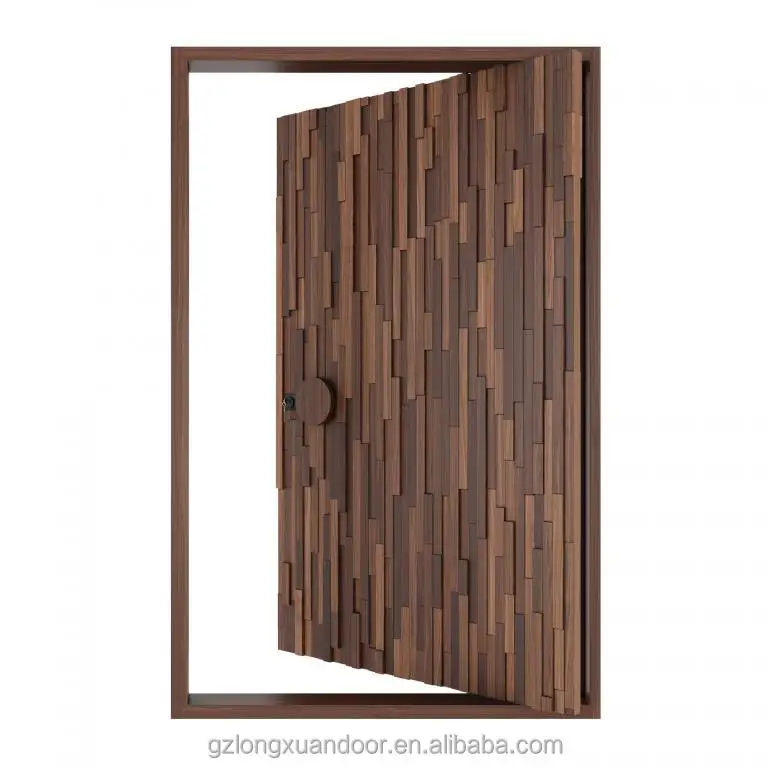 

New Design Pretty Home Exterior Front Main Entrance Entry Solid Design Modern Double Swing Wooden Pivot Door For Houses