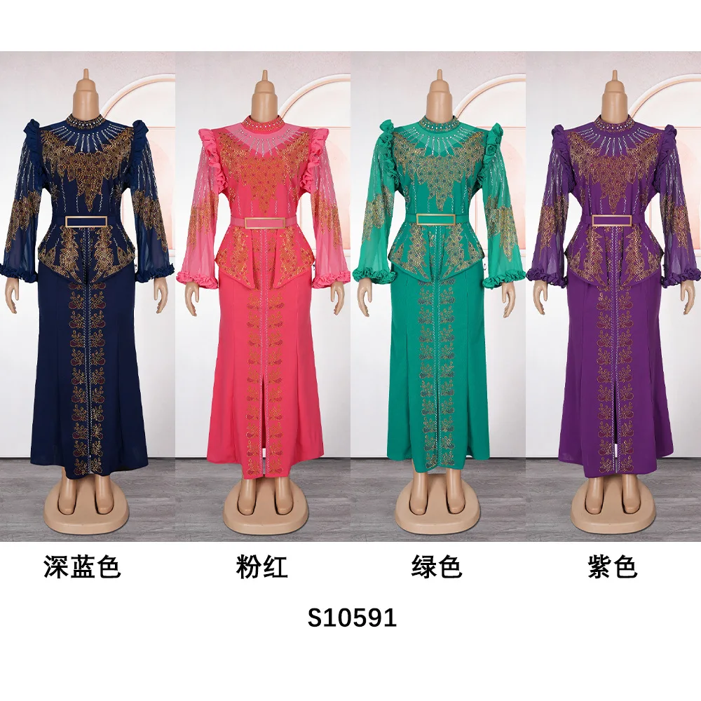 

2025 New Fashion Dashiki Ankara Wedding Evening Gown Elegant Turkey Muslim Maxi Dress Plus Size African Party Dresses for Women