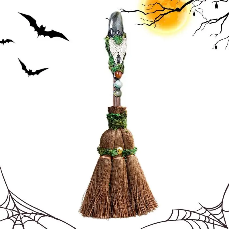 Halloween Witches Broom Flying Broom stick Props Kids Plastic Cosplay Home Wiccan Ritual Miniature Halloween Party Decoration