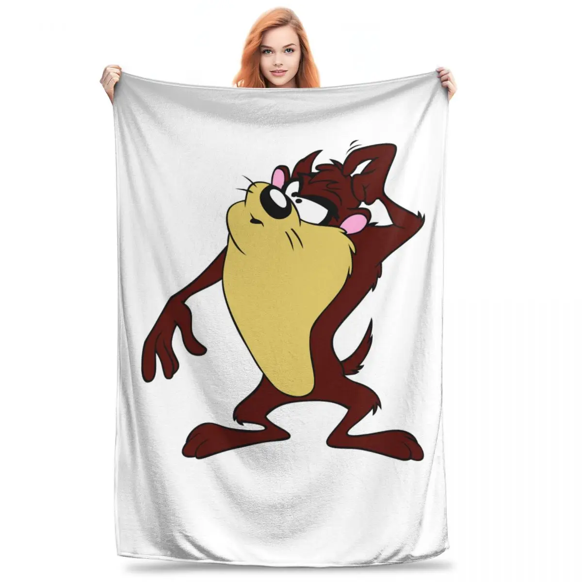 Cartoon Tasmanian Devil Comic Blankets Flannel Super Soft Sofa Throw Blankets For Couch Bedding Office Throws Bedspread Quilt