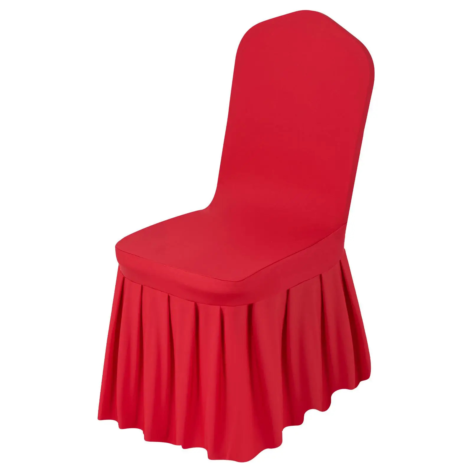 30 Pcs Red Polyester Spandex Stretch Chair Covers for wedding Party Dining Banquet Flat Front Slipcovers Fits Chairs up to 20.08 x 17.72 x 37.4 inch