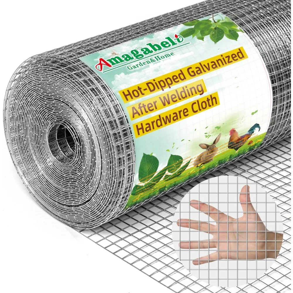 

1/2 Inch Galvanized Welded Wire Mesh Roll for Garden Fencing, Chicken Coop, and Pest Control - 48in x 50ft