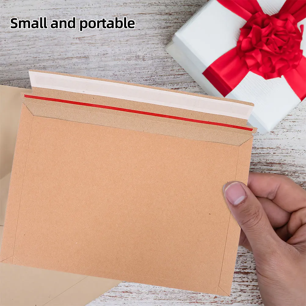 25Pcs Photo Document Mailers Rigid Paper Envelopes Self Adhesive Closure for Secure Shipping Stay Flat Design Office Home Use