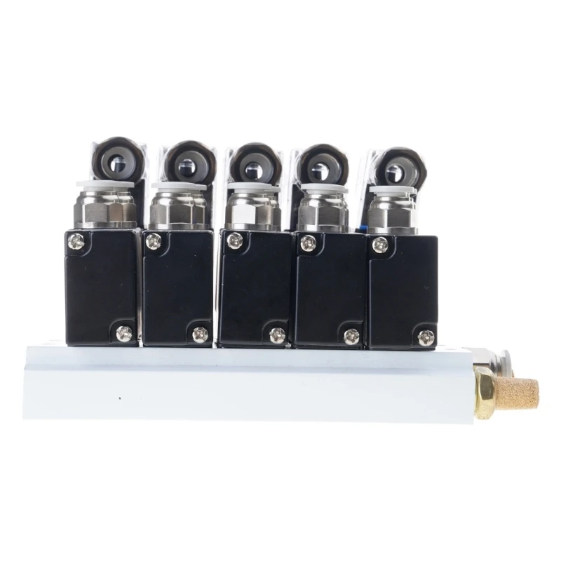 37JC 5 Way 2 Position Pneumatic Air Control Solenoid Valves Block Replacement 4 Station Solenoid Valves Manifold Endurin