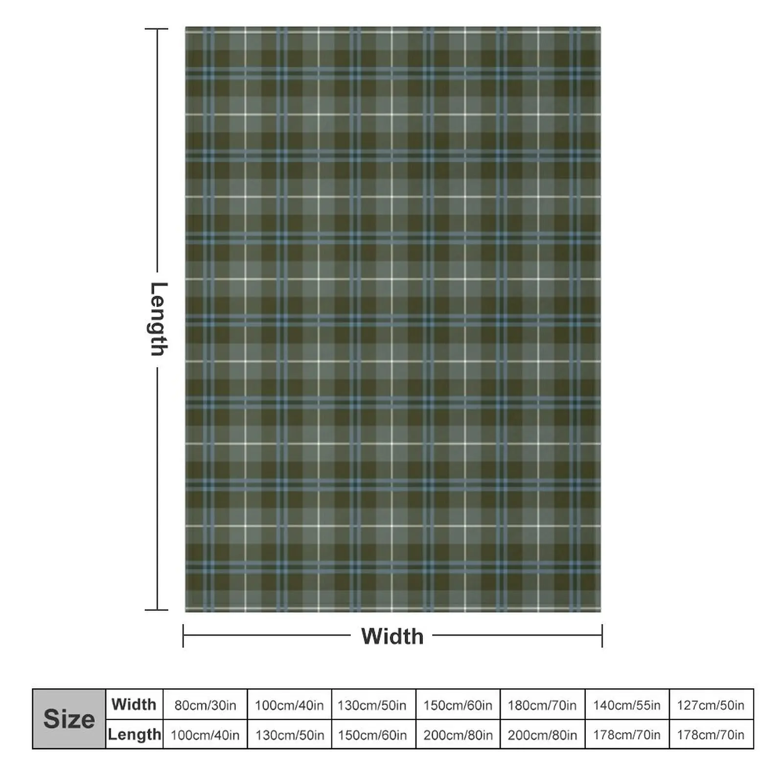 Clan Douglas Tartan (Weathered) Throw Blanket Thins Designers Blankets