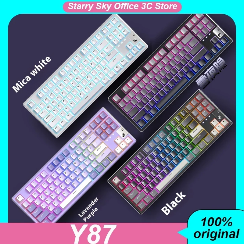 

Y87 Mechanical Keyboard Wireless Bluetooth 3mode Hot-Swap RGB 87key PBT Custom Esports Gaming Keyboard PC Accessory office gift