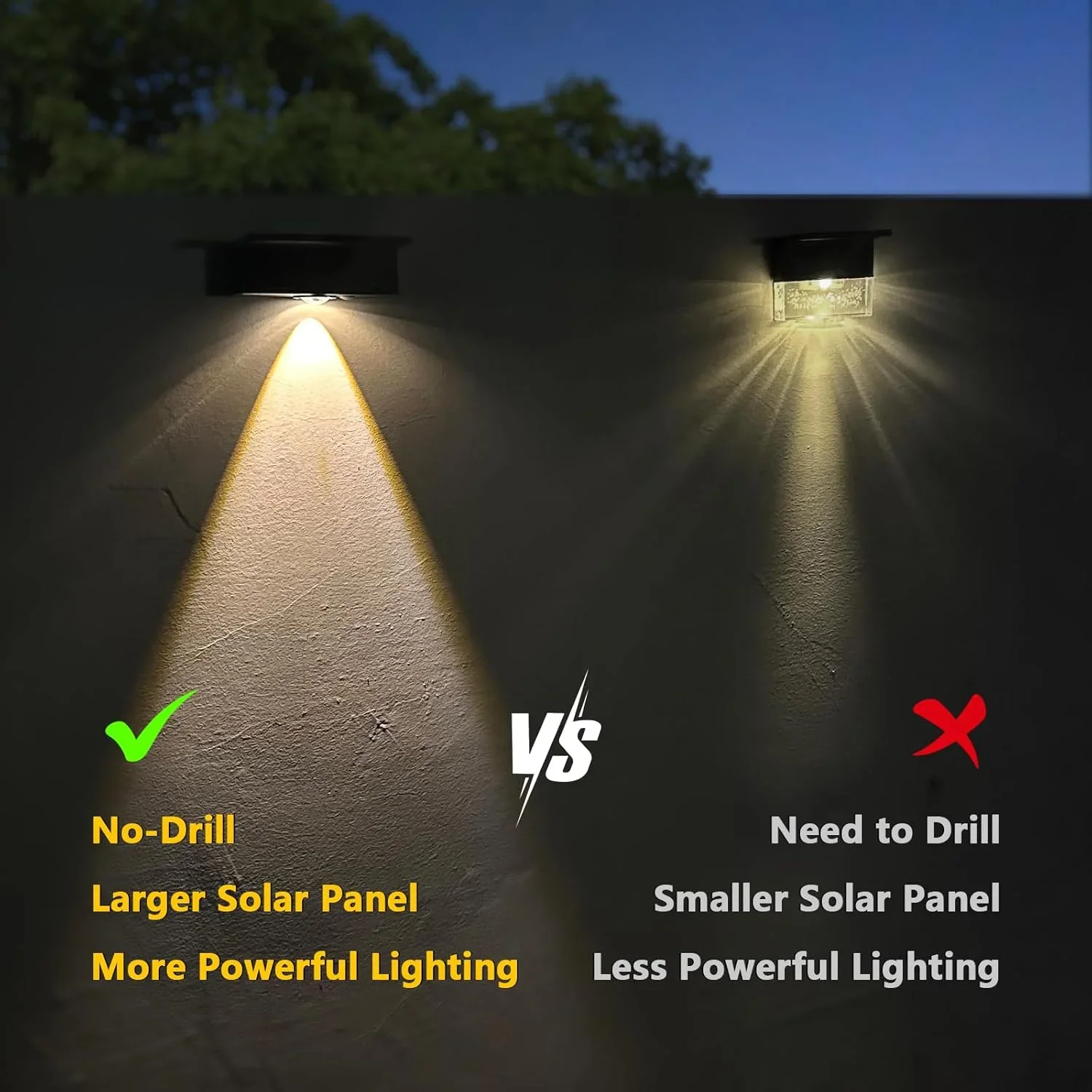 Imagem -03 - Luzes de Parede Solares ao ar Livre sem Fio Ultra Forte Holofote Ip65 à Prova Dip65 Água Cerca Lâmpada Iluminação Jardim Escadas Peças