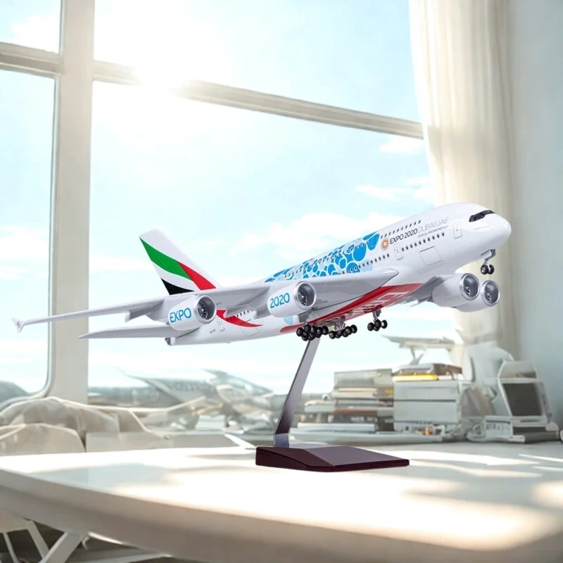 

47cm 1:160 Scale Model Offices Accessories Diecast Resin A380 UAE EXPO Ver Airlines Airbus A380 Airplane Collection Display For