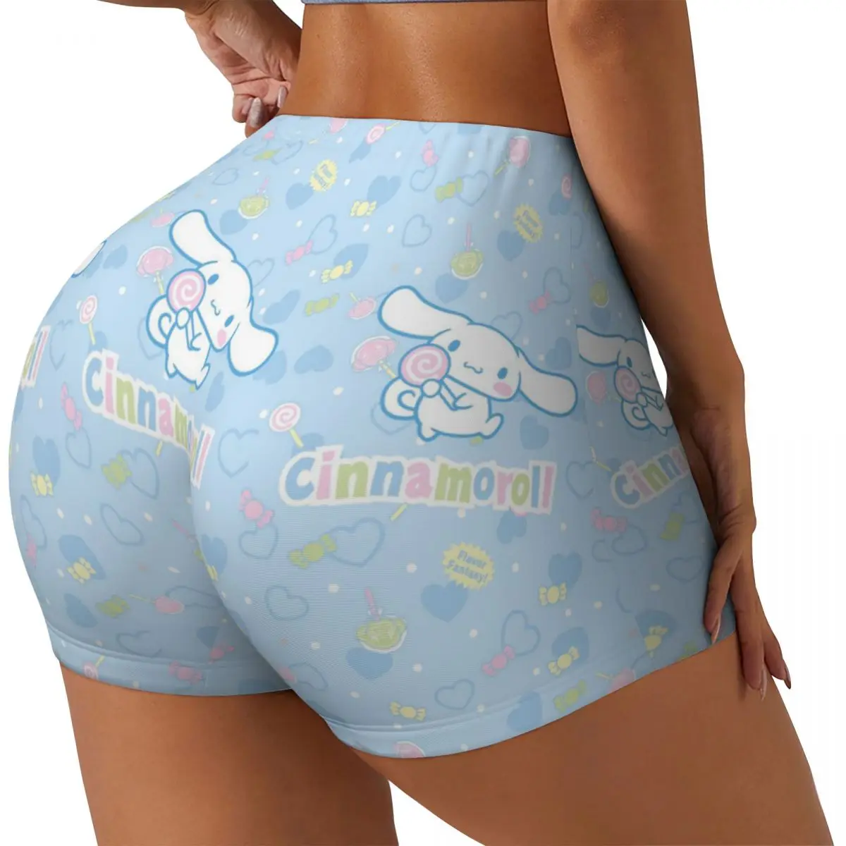 Custom New Anime Cinnamoroll Gym Volleyball Biker Shorts Women Workout Yoga Shorts