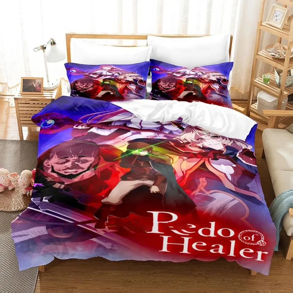 Anime Redo of Healer  Bedding Set Boys Girls Twin Queen Size Duvet Cover Pillowcase Bed Kids Adult Fashion Home Textileextile