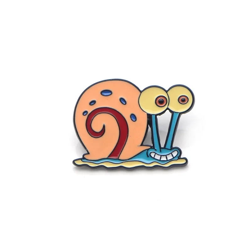 Cute Enamel Pins Cartoon Snail  Brooches Shirt Lapel Bag Cute Animal Badge Jewelry Gifts for Friends Wholesale