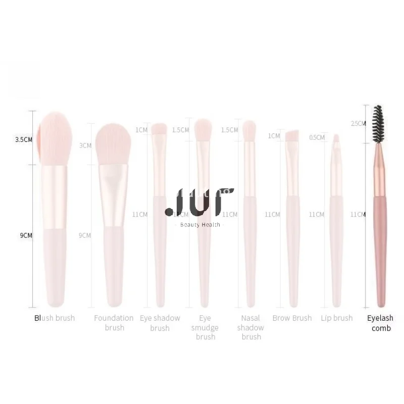 Ensemble de pinceaux de maquillage professionnels de qualité supérieure, poils synthétiques doux, étui portable en PU pour un usage quotidien, les voyages et les passionnés de beauté, 8 pièces