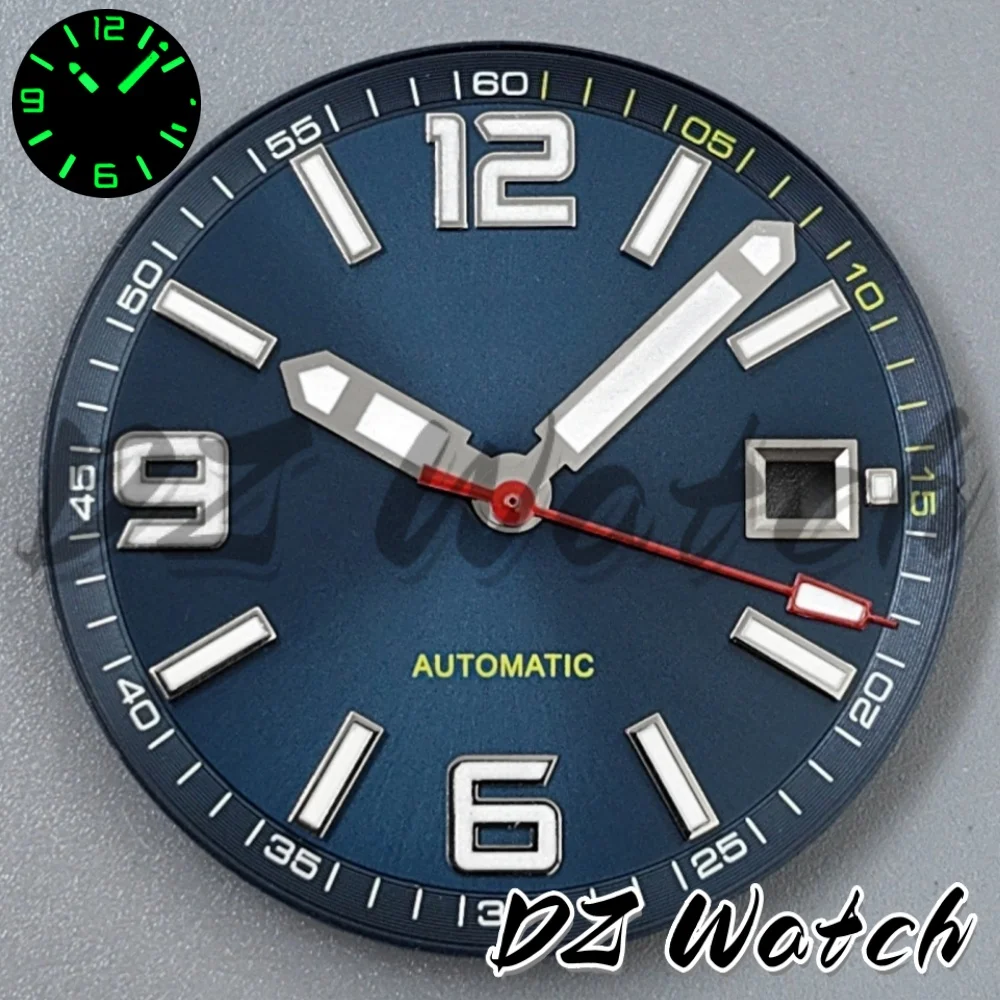DZ 31mm Blue Black Green Watch Dial Number Index Watch Pointer Set Luminous Fit For DG2813 Miyota8215 Movement Men's Watch Parts view 2