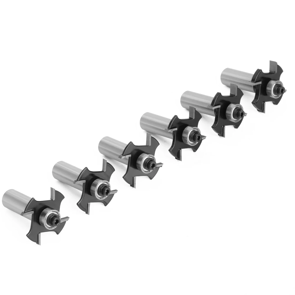 LAVIE 1 Stück 1/2" & 12mm Schaft 4-Schneiden T-Nutenfräser, 2-6mm Schnittbreite, Lagergeführter Nutfräser für Holzbearbeitung – Detail 14