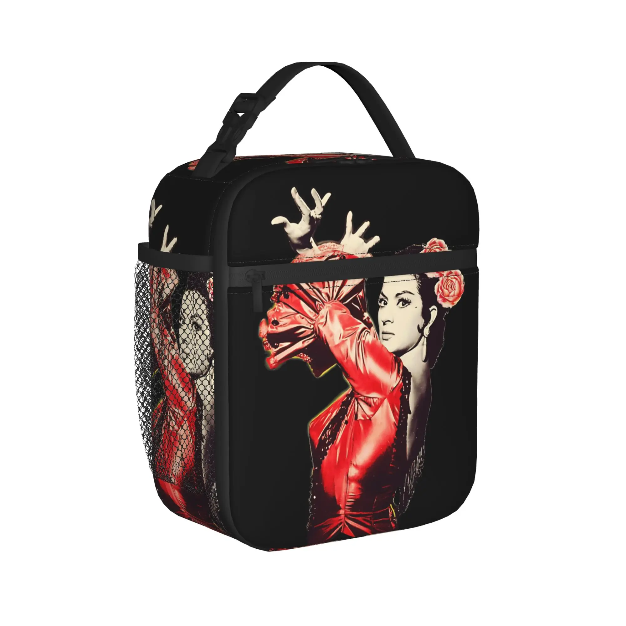 Lola Flores Red Dress Transparent Insulated Lunch Bag High Capacity  Meal Container Thermal Bag Tote Lunch Box  Food Storage Bag