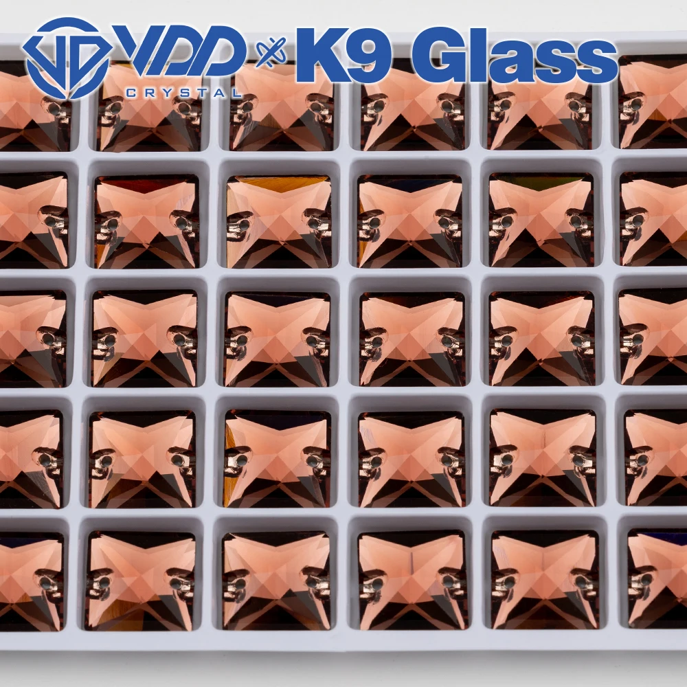 VDD S111 Wein Quadratische AAAAA Top-Qualität K9 Glas Aufnähbare Strasssteine Kristall Flache Steine zum Aufnähen für Kleidungsdekorationen – Detail 5