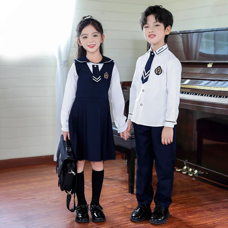 C006 Kindergarten Primary School Students Uniform British Academy Style Stage Recitation Choir Performance Costumes Sailor Dress