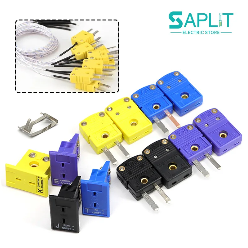 KTJE Thermocouple Plug Socket & Panel DIY Connecting Terminal High Temperature Resistance Miniature Compensation Wire Connector