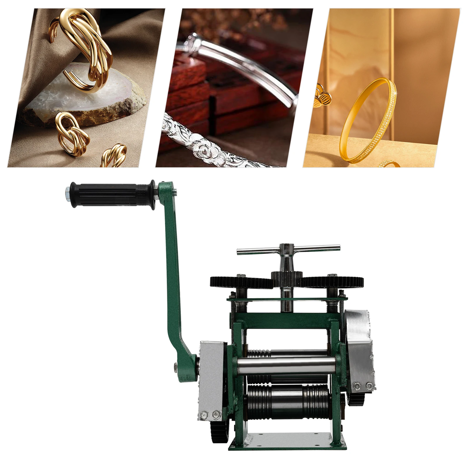 

3 In 1 Manual Jewelry Rolling Mill Machine Adjustable Press Thickness for Gold Silver Copper Aluminum
