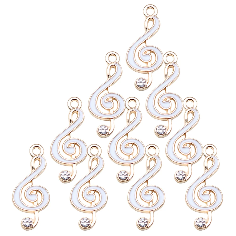 10 Pcs Musical Note Pendant Charms Craft Metal Jewelry Making Symbol Suite Bracelet Alloy Decorative Fine Texture Fashionable