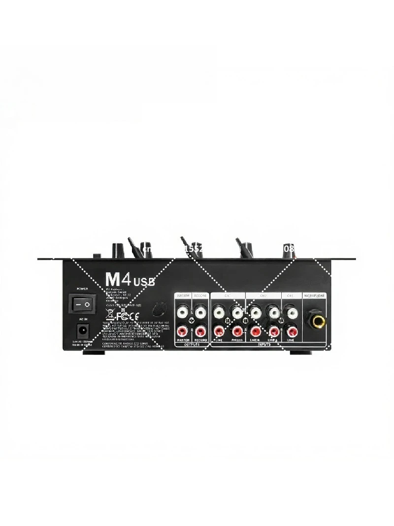 4 Channel Audio Mixer with Sound Card for Home KTV Stage DJ Stereo Mixing Console