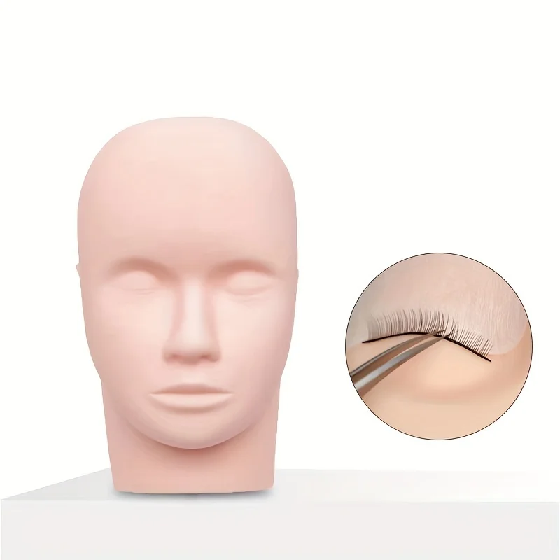 Pro Eyelash Training Head - Salon-Grade for Lash Extensions | Realistic Skin Texture, Portable Practice Model for Beginners