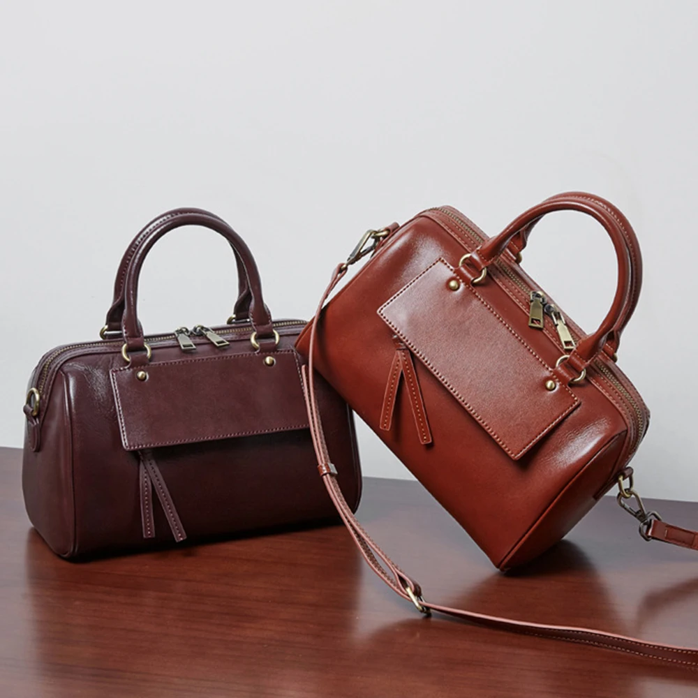

Fashion Retro Big Boston Tote bags Matte Leather Women's pillow bag Shoulder Crossbody Bag For Women fashionable casual handbag