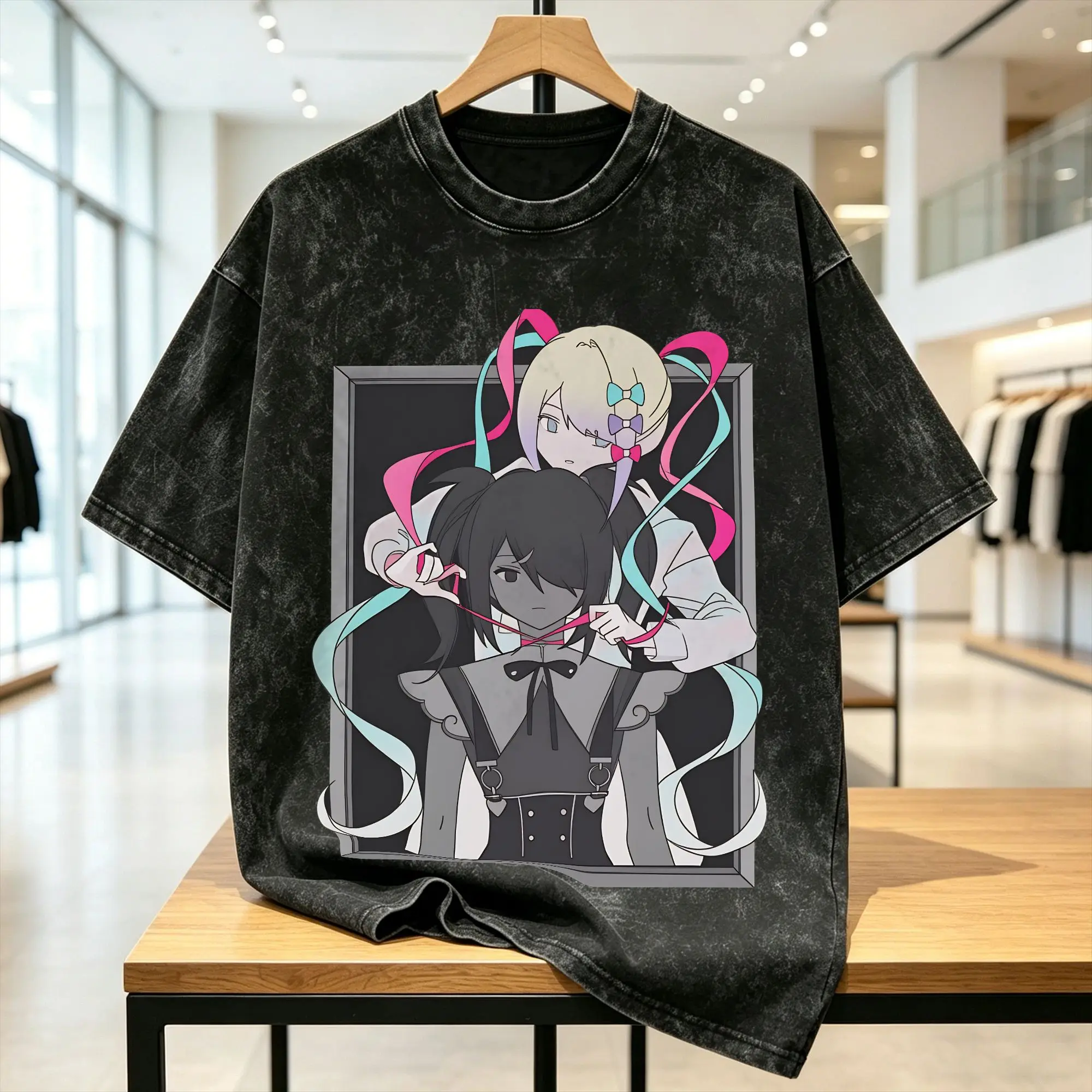Streetwear Washed T-Shirt Needy Streamer Overload Loose T-Shirts Video Game Novelty Tee Shirt for Men Summer Y2K Casual Top Tees