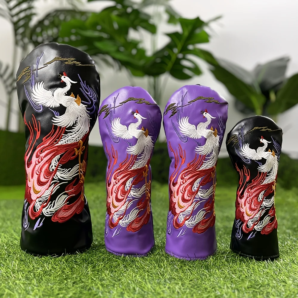 

1 шт. чехол на голову для гольф-клуба из искусственной кожи с вышивкой Феникса, универсальный, подходит для водителя, дерева фрюза, гибрида - тренд в стиле шинуазри