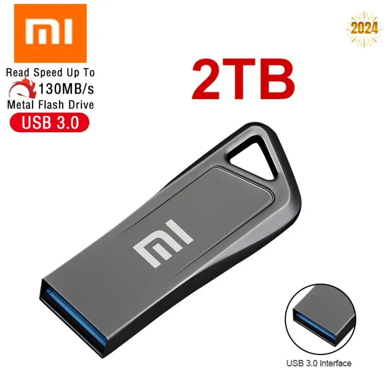 Xiaomi 2TB U Drive USB 3.0, 1TB 512GB tipe-c kecepatan tinggi logam tahan air USB Flash Drive Memoria Stik USB baru