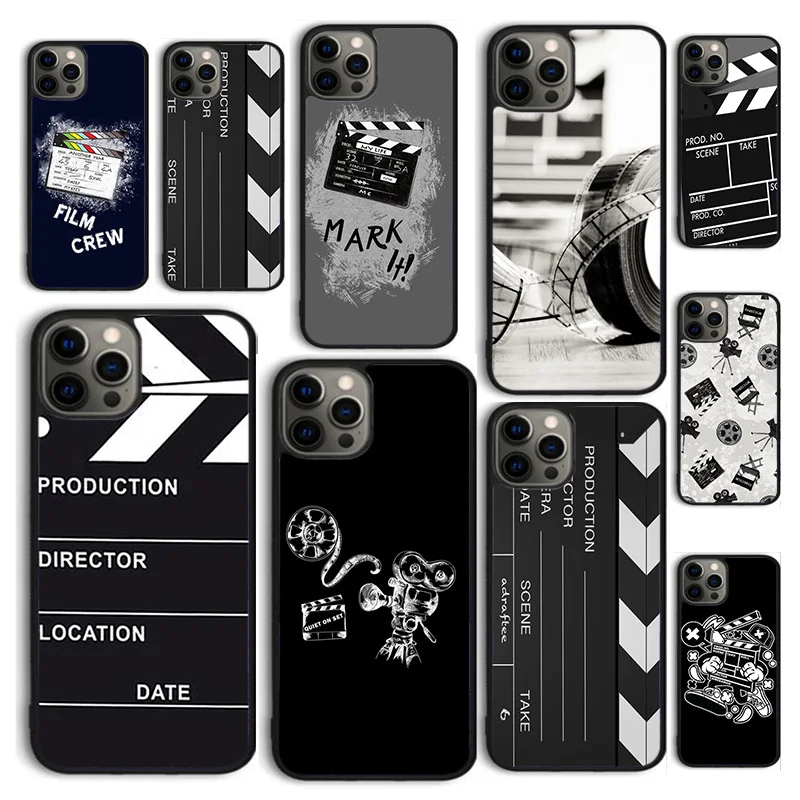 Autumu Clapper board Film Movie maker Phone Case Cover for iPhone 16 15 12 mini 11 13 14 Pro Max SE 2020 Apple 6S 7 8 Plus